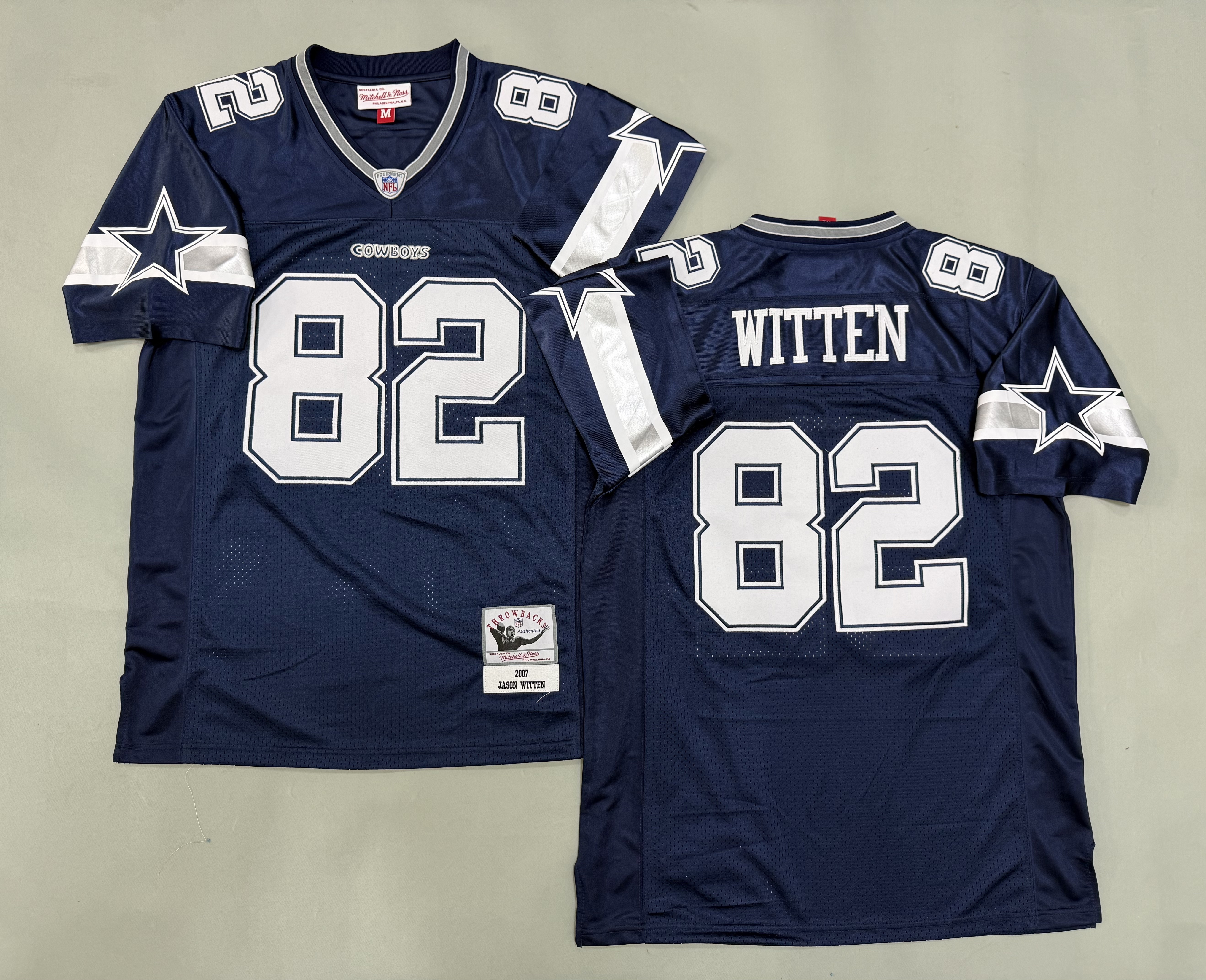 Men 2026 Dallas Cowboys #82 Witten Blue Throwback Game NFL Jersey 001